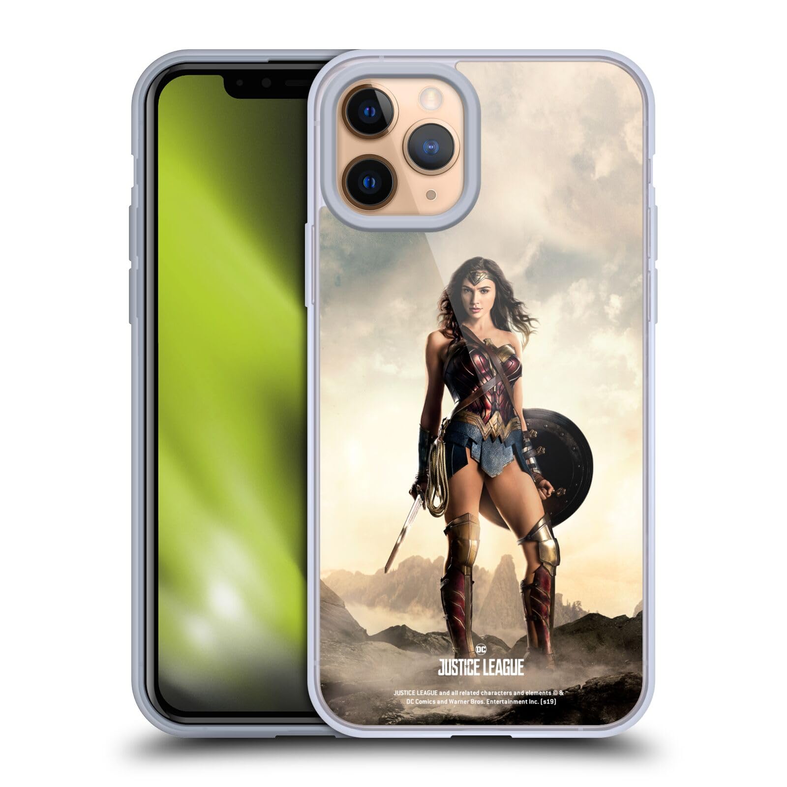 Justice League Movie Wonder Woman iPhone 11 Pro Case - Officially Licensed Soft Gel Character Poster Design by Head Case Designs - Perfect for Daily Use & Superhero Fans