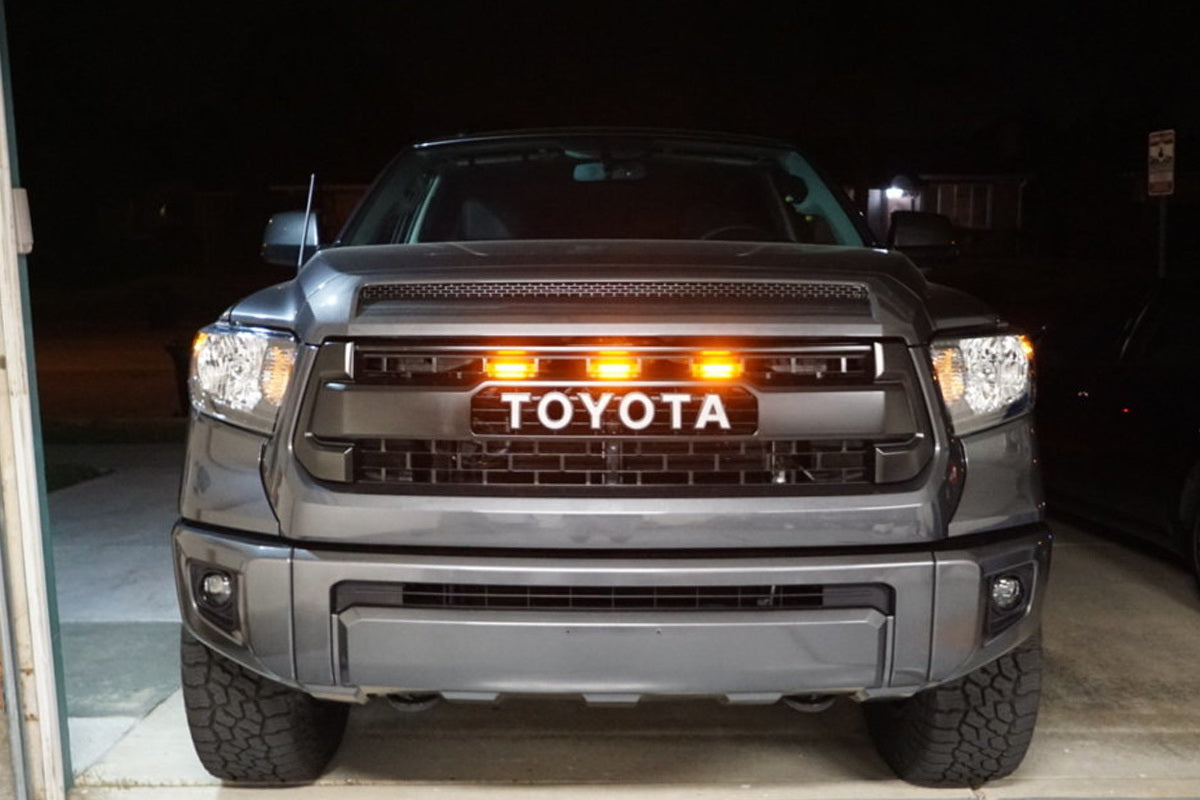 3PCS Amber LED Grille Running Light Kit Compatible with 2014-2021 Toyota Tundra TRD Pro - Durable Off-Road Lights for Enhanced Visibility & Style