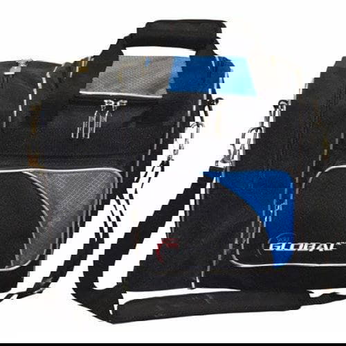 900Global Deluxe Single Bowling Ball Tote Bag - Blue & Black - Perfect for League Play & Practice Sessions