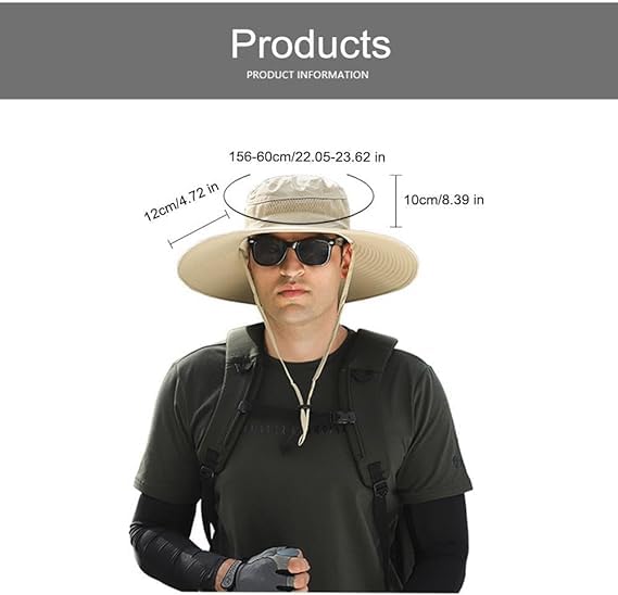 Solar Powered Cooling Fan Hat - Wide Brim Outdoor Sun Hat with USB Rechargeable Fan for Fishing, Hiking, Gardening & Beach Activities - UV Protection Summer Hat for Men & Women