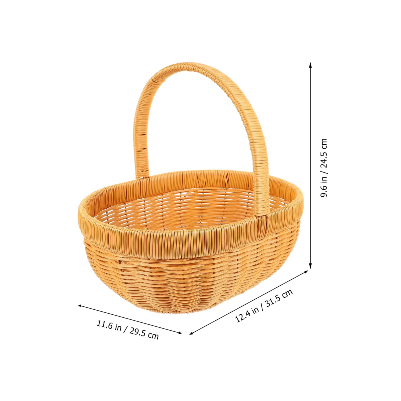 Natural Woven Rattan Fruit Basket - Durable Potato & Onion Storage Bin for Kitchen, Camping, Picnic | Portable Egg & Grocery Organizer for Home, Outdoor, Travel