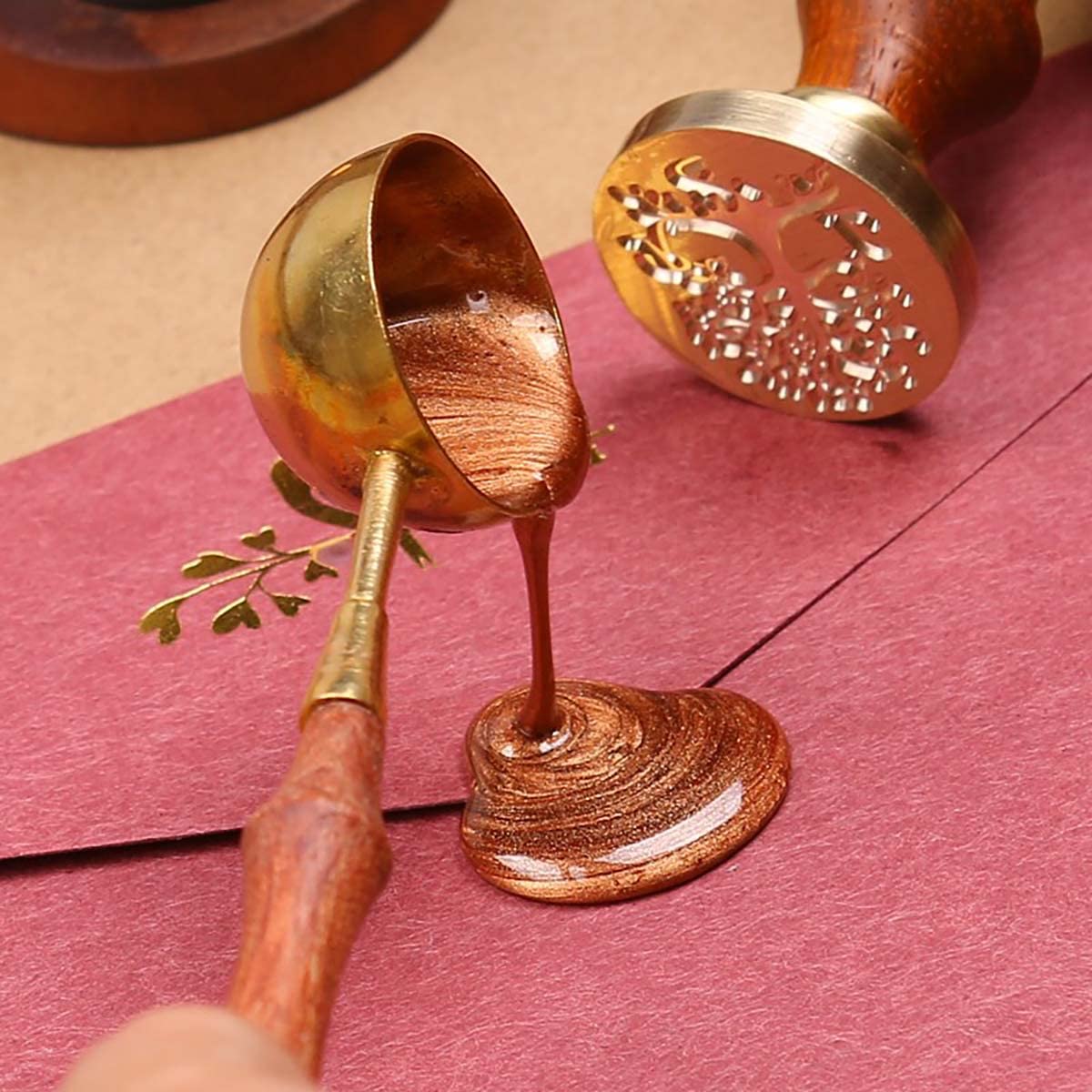 Personalized Wax Seal Stamp Kit - Custom Initials & Date, Diamond Floral Wedding Design for Invitations, Letters, Envelopes & DIY Crafts - Perfect for Weddings, Anniversaries & Special Occasions