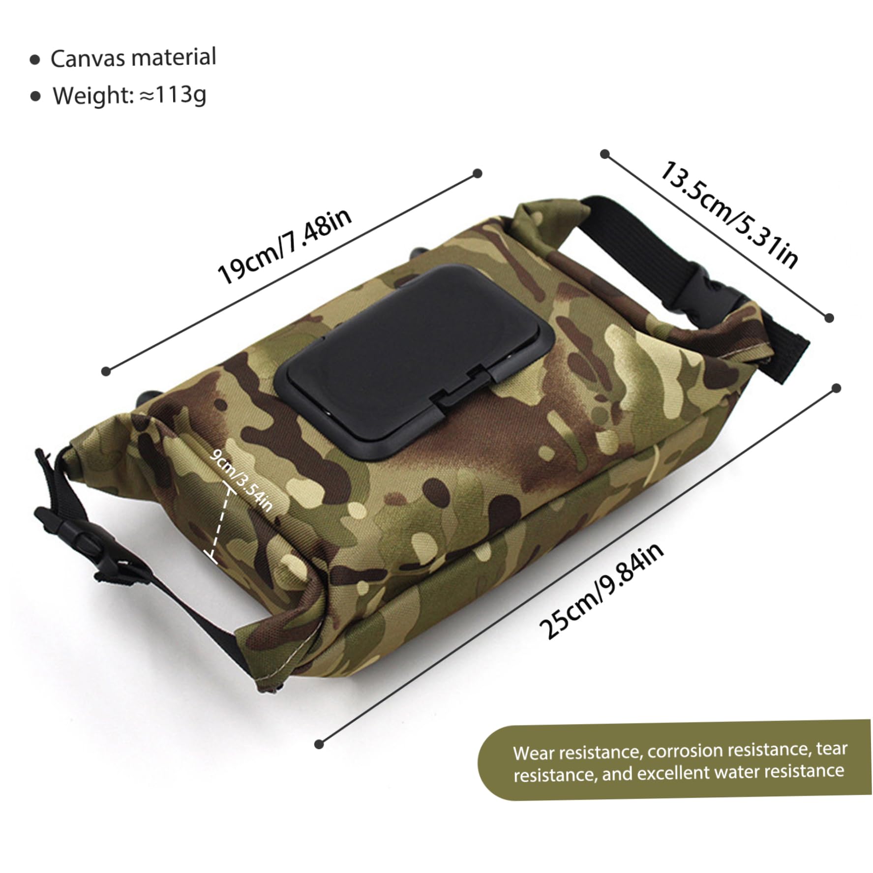 Waterproof Canvas Camping Wipes Dispenser with Press Lid - Portable Refillable Hanging Toilet Paper Case for Outdoor Adventures, Hiking, Travel & Emergency Kits (Camouflage) | Ideal for Camping, Backpacking, Road Trips & Survival Gear