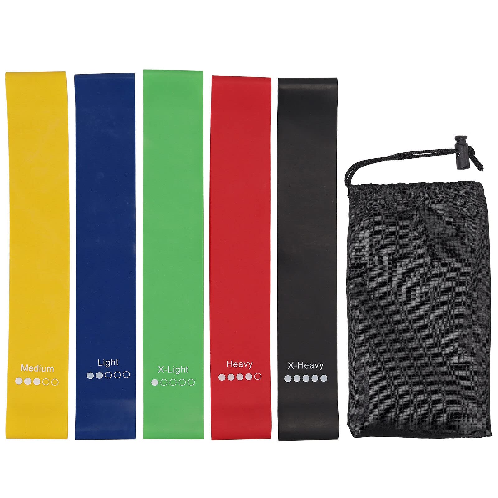 Premium 5-Piece Resistance Bands Set for Home Workouts - Adjustable Elastic Exercise Bands for Men & Women - Strength Training, Yoga, Pilates - Includes Free Carrying Bag - Perfect for Home Gym, Travel Fitness & Physical Therapy