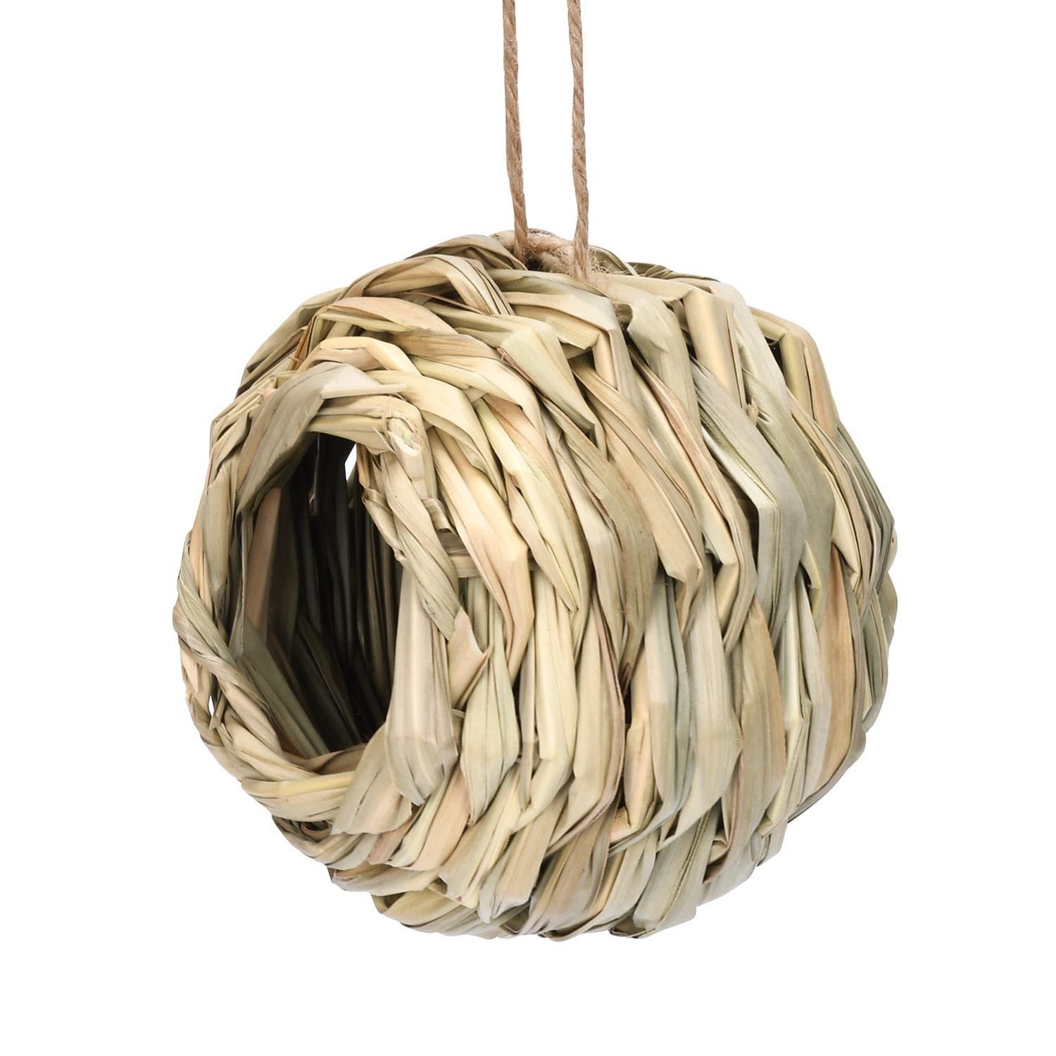 Jolincc Natural Hanging Bird House - Durable Grass Hummingbird Nest for Outdoor Garden, Patio & Lawn - Attracts Birds for Relaxing Backyard Birdwatching