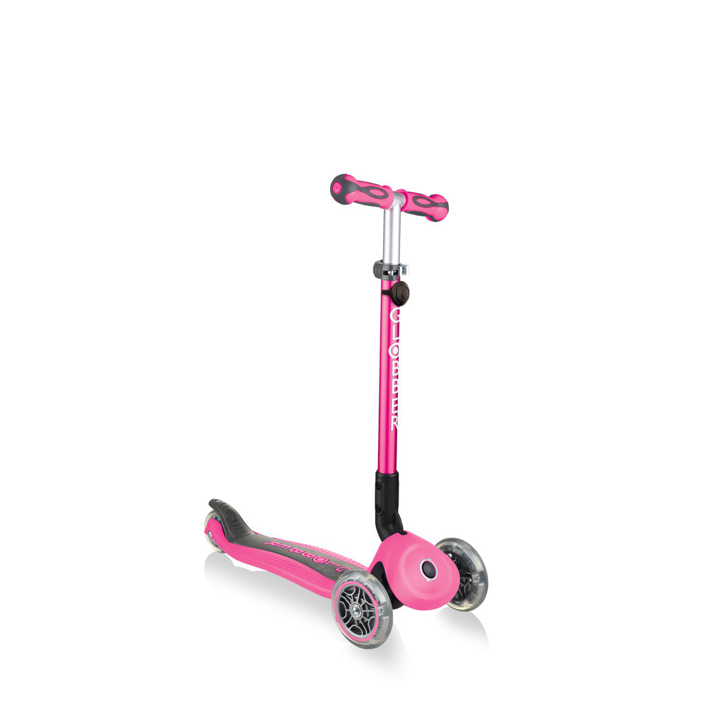 Globber Go Up Deluxe Scooter for Kids - Adjustable Height 3 Wheel Kick Scooter with LED Wheels - Perfect for Outdoor Play, Commuting & Neighborhood Rides