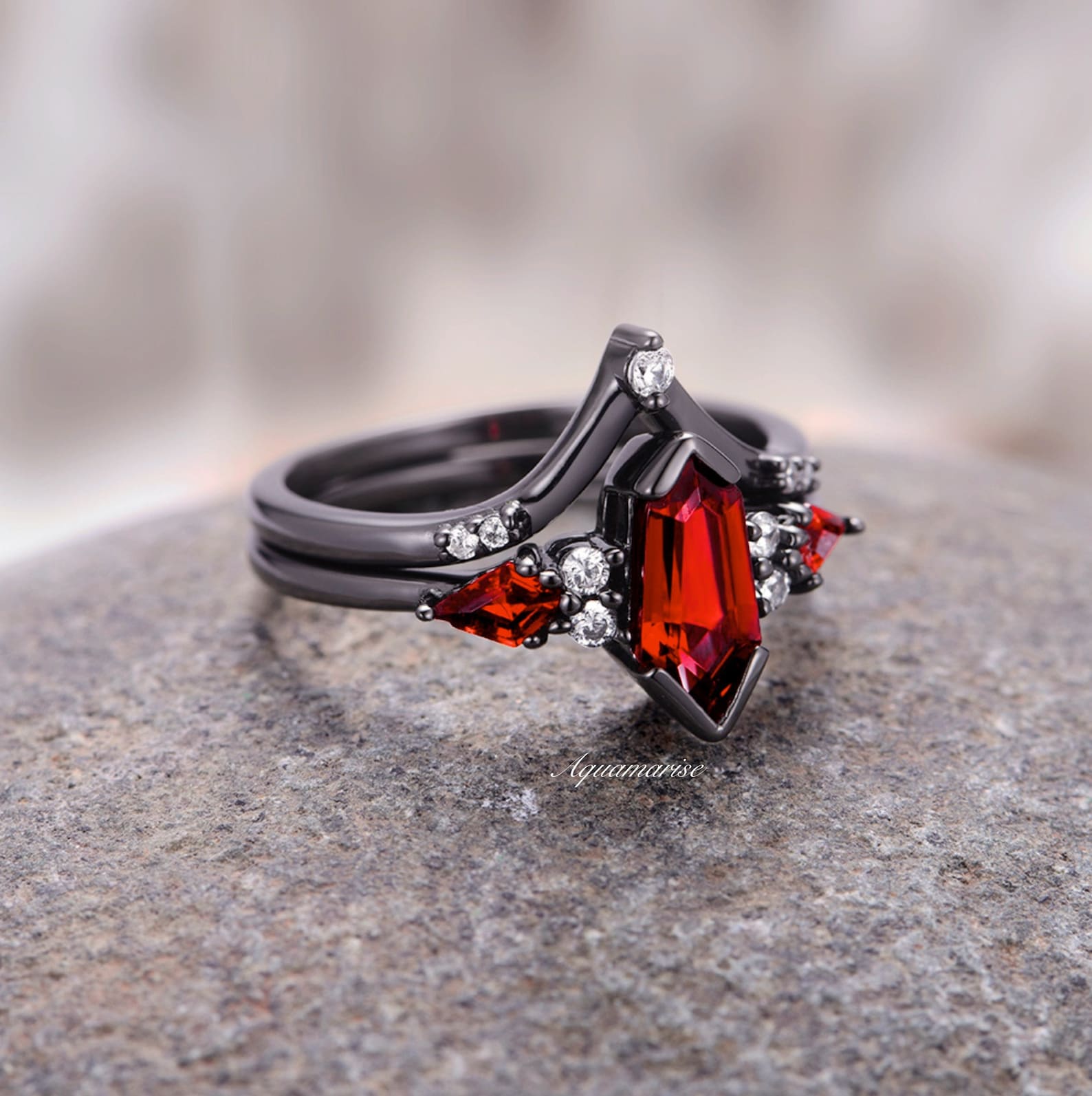 Natural Garnet & Red Fire Opal Couples Ring - Handmade Sterling Silver Wedding Band for Him & Her - Perfect for Anniversary, Engagement, and Romantic Gifts