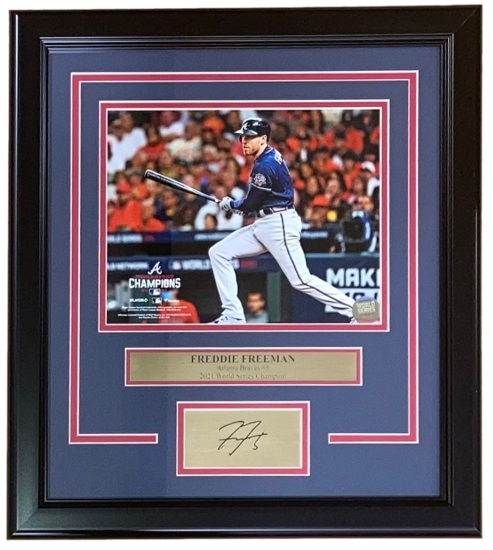 Authentic Freddie Freeman Framed 8x10 Atlanta Braves Photo with Laser Engraved Signature - Perfect for Baseball Fans, Sports Memorabilia Collectors & Home Office Decor