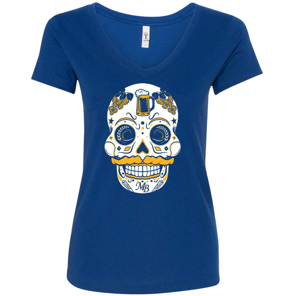 America's Finest Apparel Milwaukee Sugar Skull BB Women's T-Shirt - Gothic Fashion for Casual Wear & Halloween Outfits