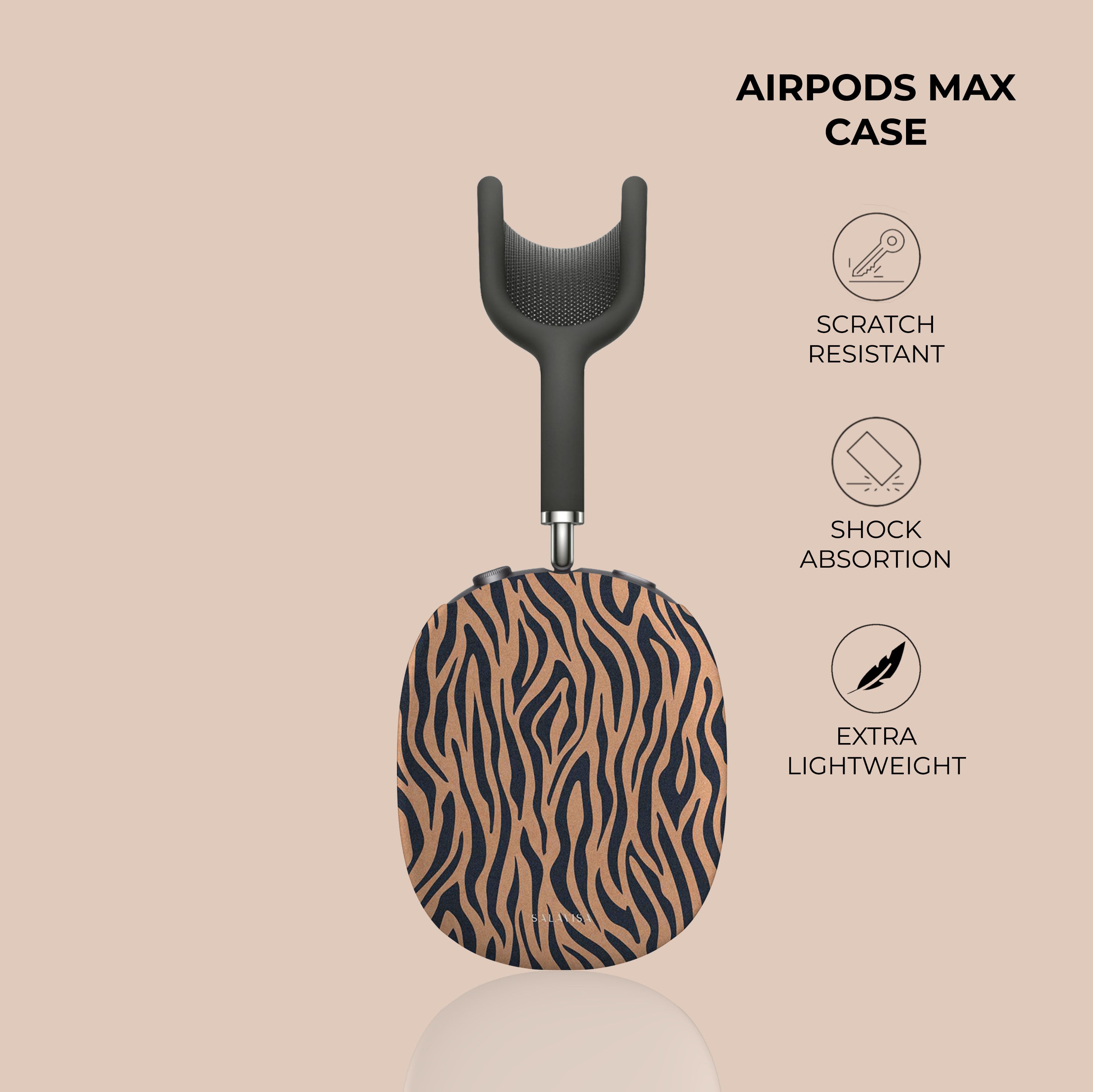 Premium Blue Copper Zebra Pattern AirPods Max Case - Durable Protective Cover for Travel, Work & Gym - Compatible with Apple AirPods Max Headphones