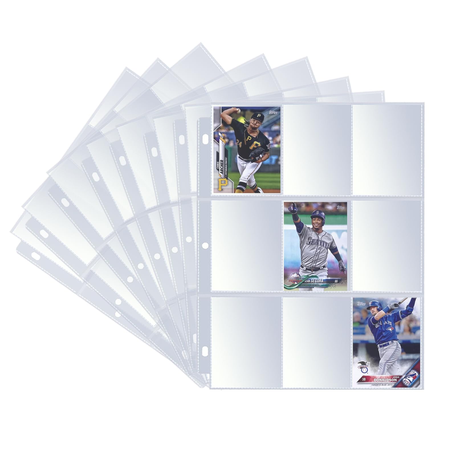 30 Pack 9-Pocket Clear Trading Card Binder Pages - Side Loading Card Sleeves for Baseball, MTG, YuGiOh & TCG Collections (Holds 540 Cards) - Perfect for Card Collecting, Gaming Tournaments & Storage in 3-Ring Binders