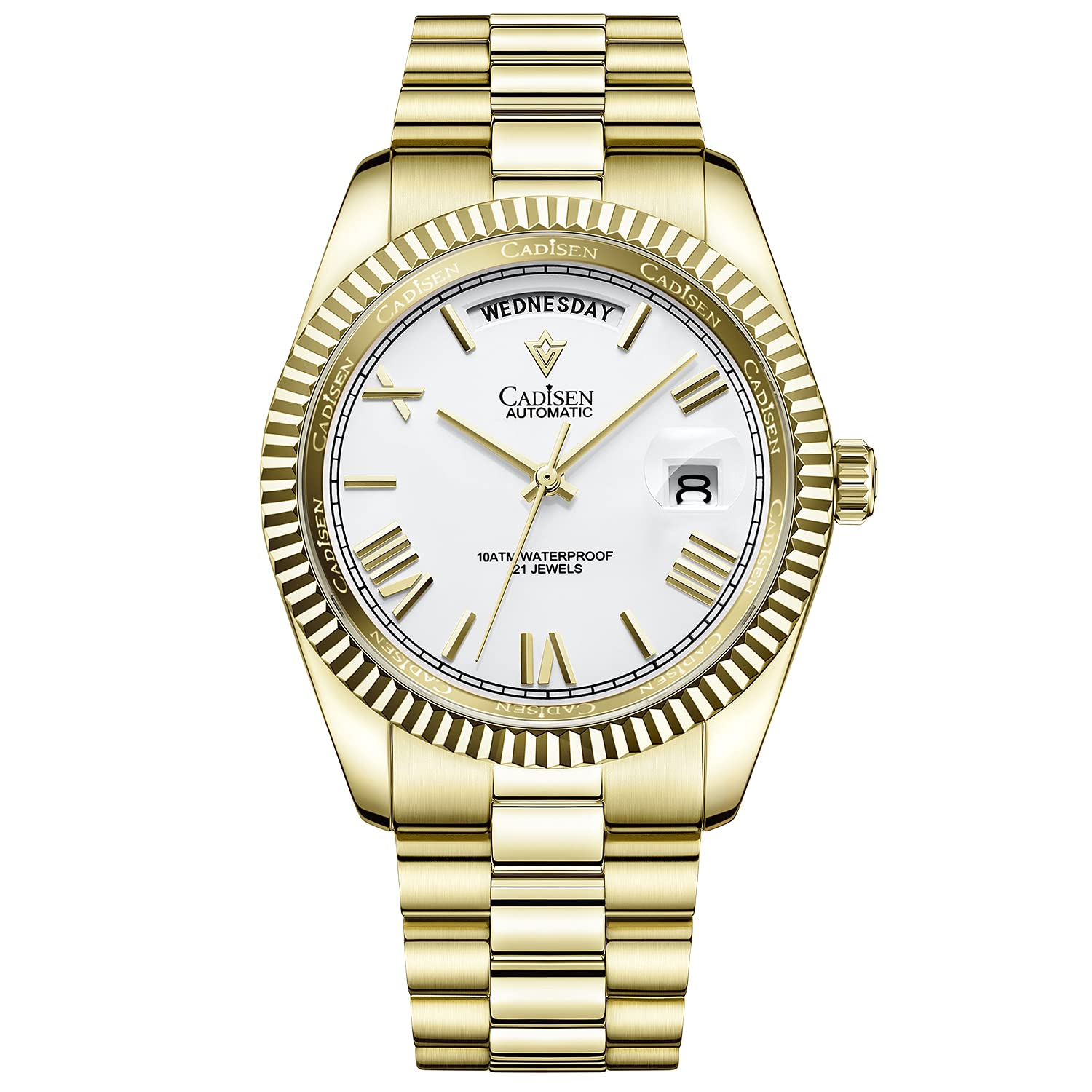 CADISEN Men's Automatic Mechanical Watch with MIYOTA 8285 Movement | Sapphire Crystal Glass | 50M Waterproof | Casual Dress Watch for Business & Everyday Wear