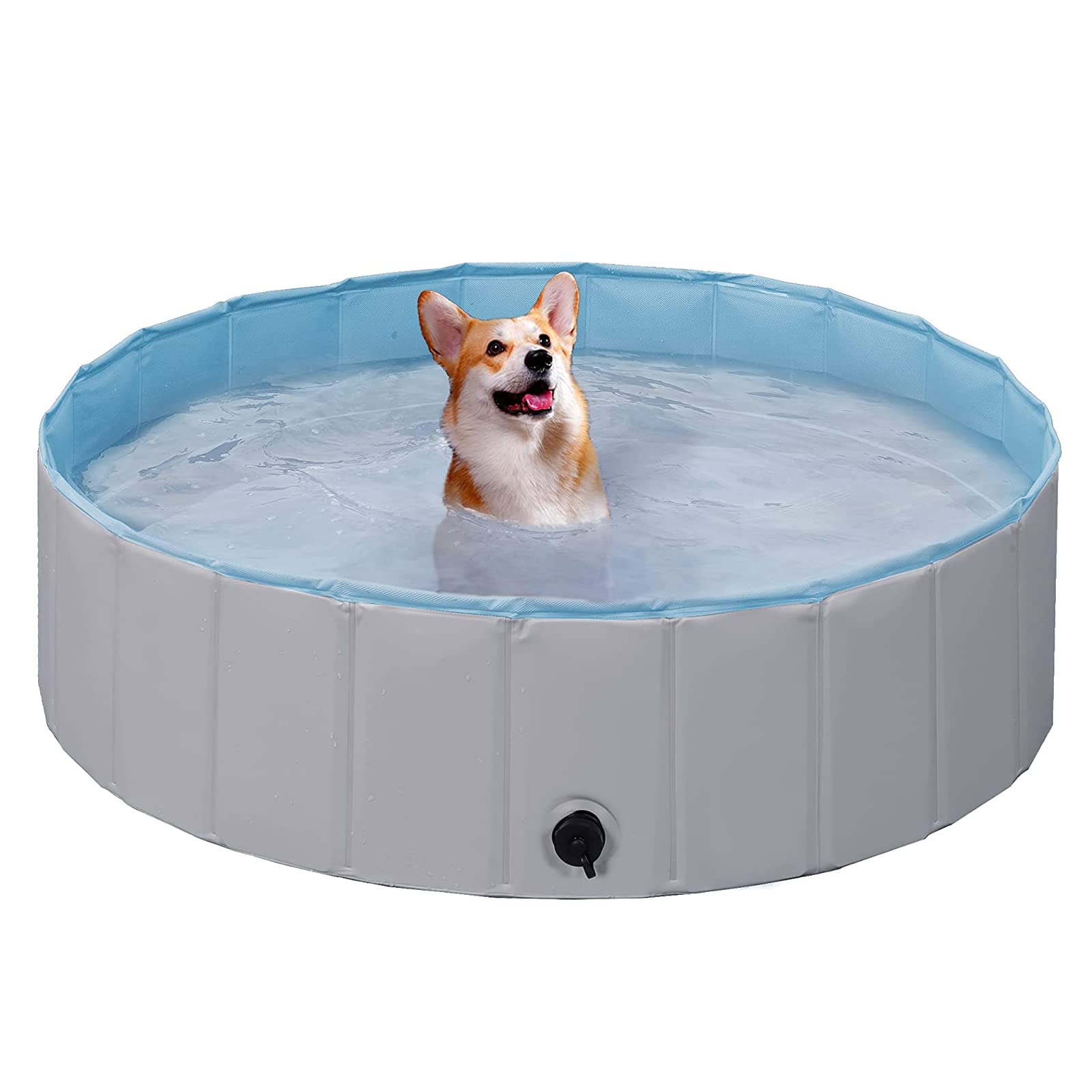 Foldable Dog Pool for Pets & Kids - Collapsible PVC Pet Swimming Bath Tub with Slip-Resistant Bottom - Portable Indoor/Outdoor Puppy Bathing Pool for Dogs, Cats & Children | Perfect for Backyard Play, Summer Cooling & Pet Grooming