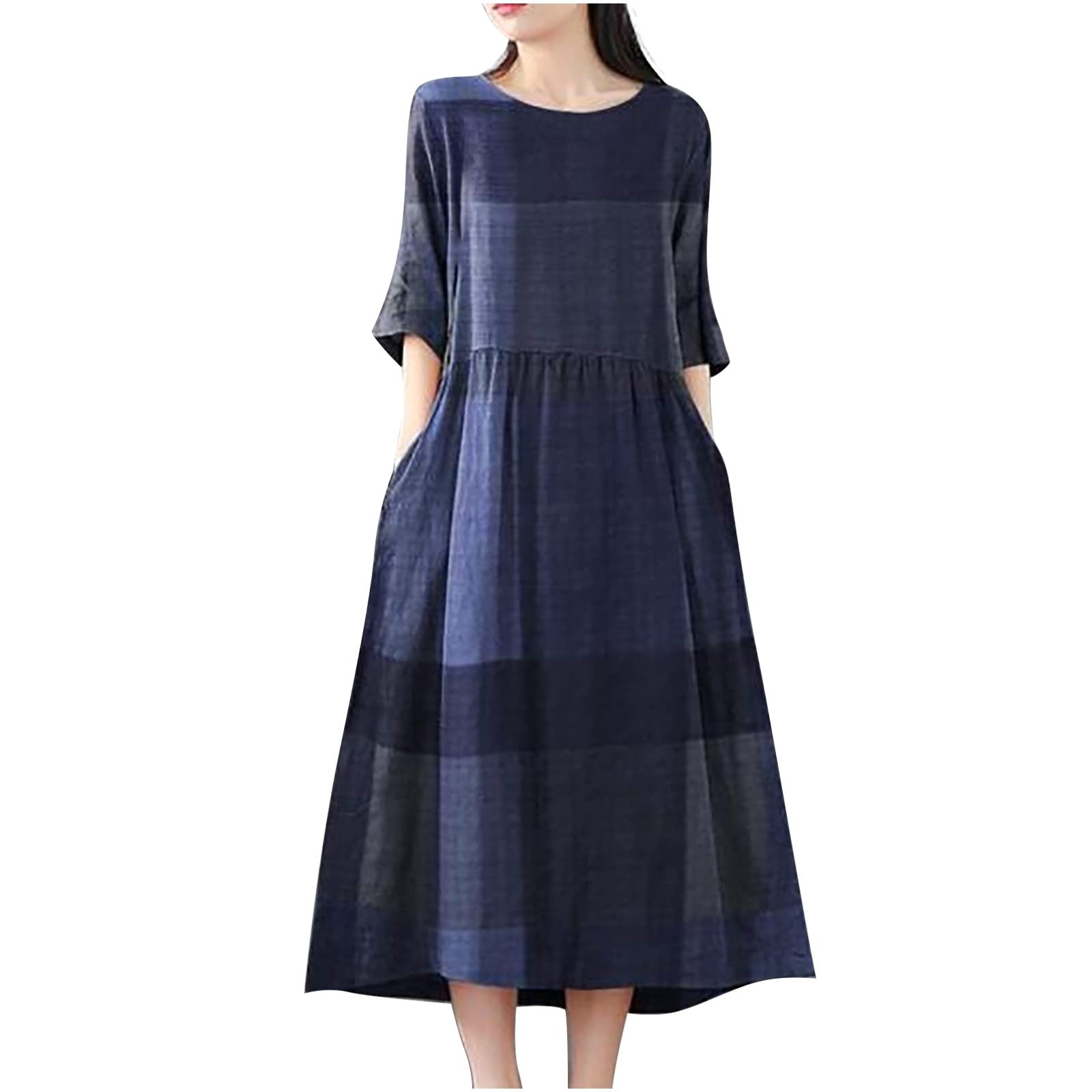 Elegant Cocktail Dresses for Women - Wedding Guest & Summer Party Dresses with Sexy Round Neck & Floral Print | 1/2 Sleeve Casual Dress for Evening Events, Date Night & Special Occasions