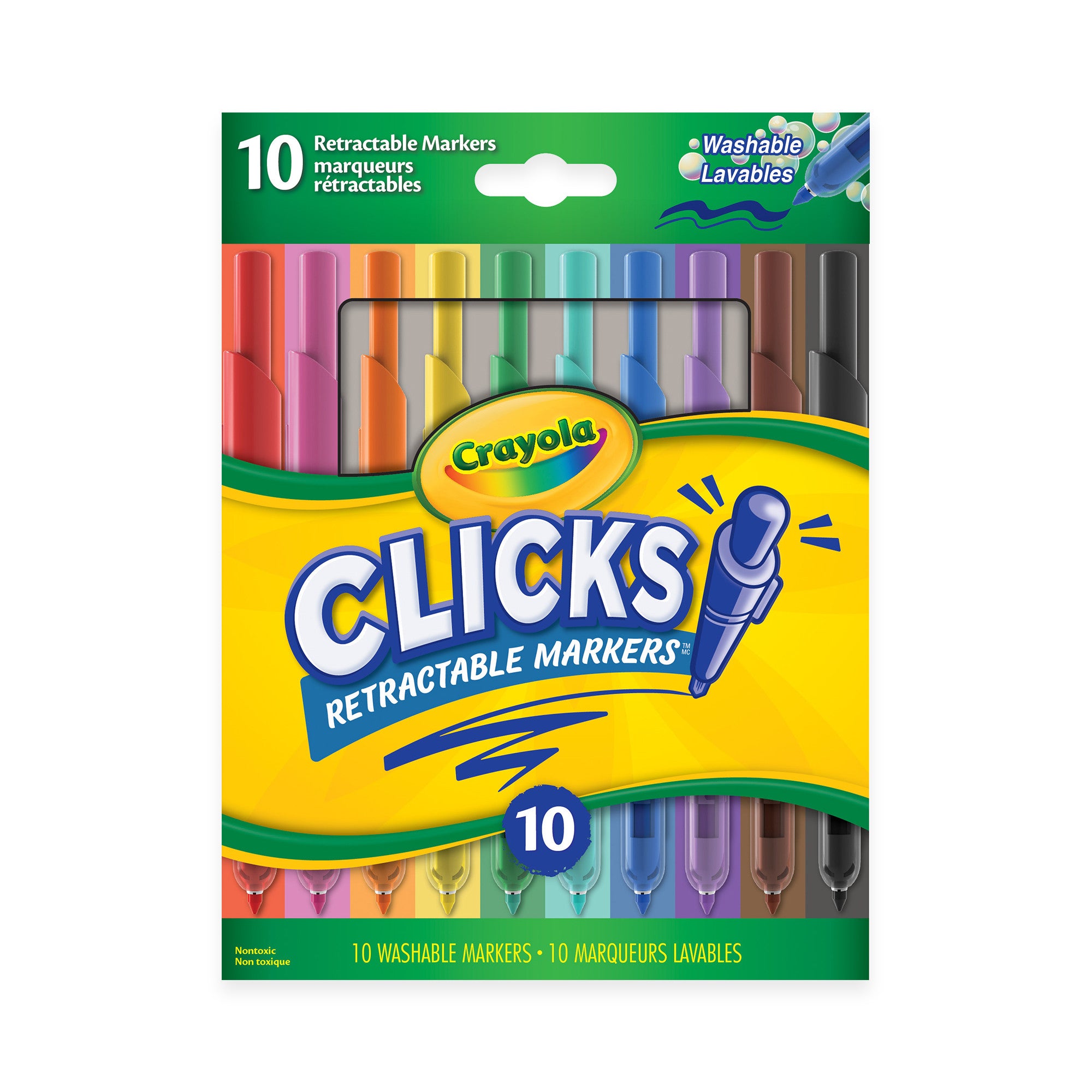 10 Pack Clicks Retractable Markers - Vibrant Colors for Art, School & Office Use - Perfect for Drawing, Note-Taking & Bullet Journaling