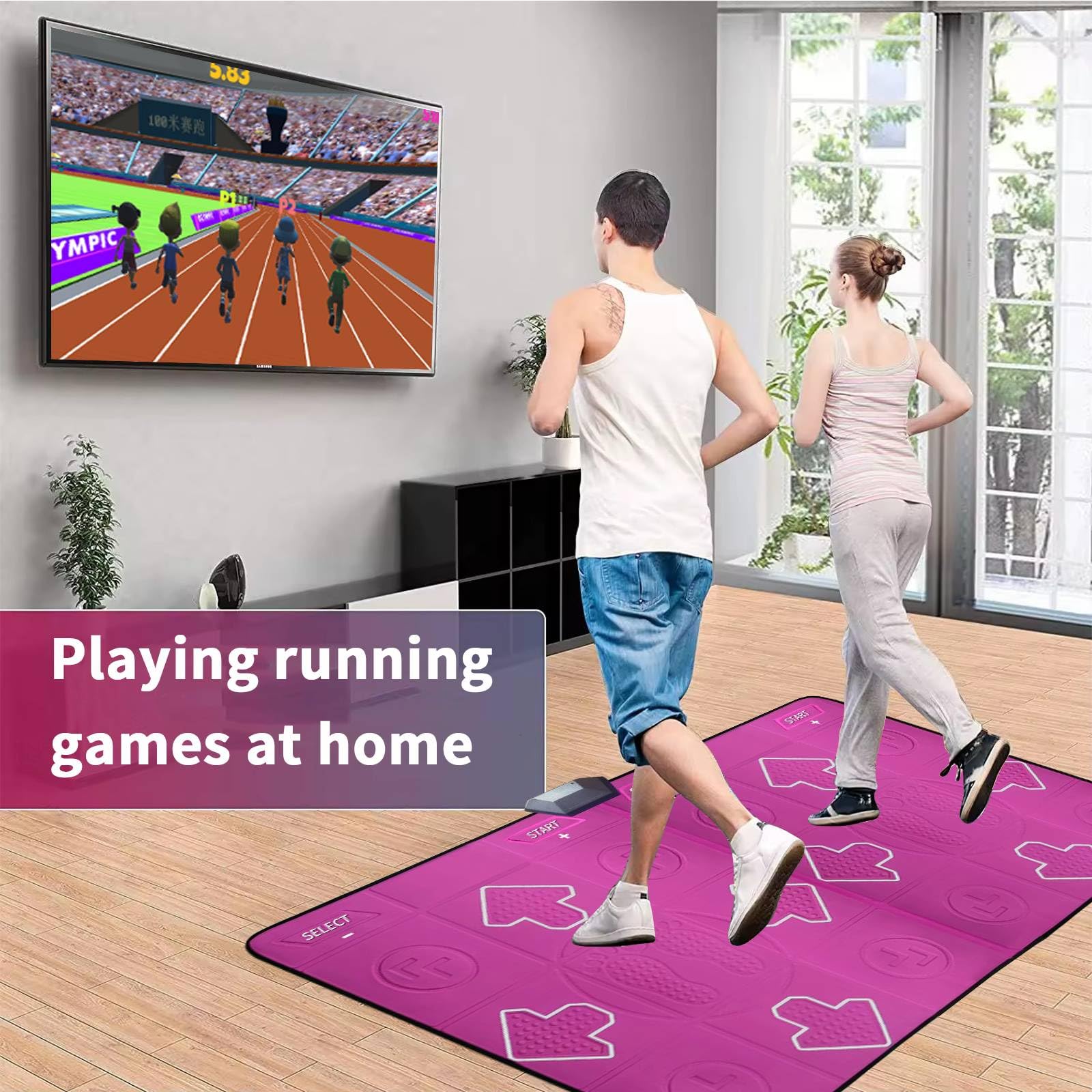 Wireless Dance Mat for Kids & Adults - Double Player TV Dance Pad Game, Interactive Exercise Mat for Family Fun - Perfect Gift for Boys & Girls (Red) - Ideal for Home Fitness, Parties & Indoor Entertainment