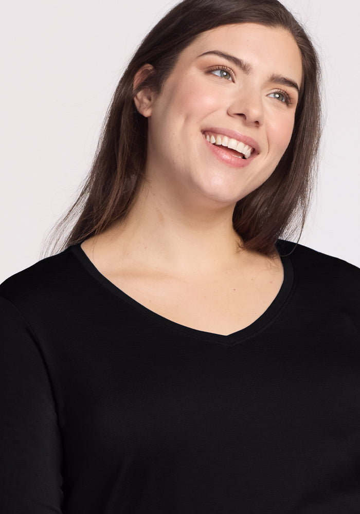 Millie Women's Long Sleeve Shirt - Black | Comfortable & Stylish Casual Top for Work, Date Night & Everyday Wear