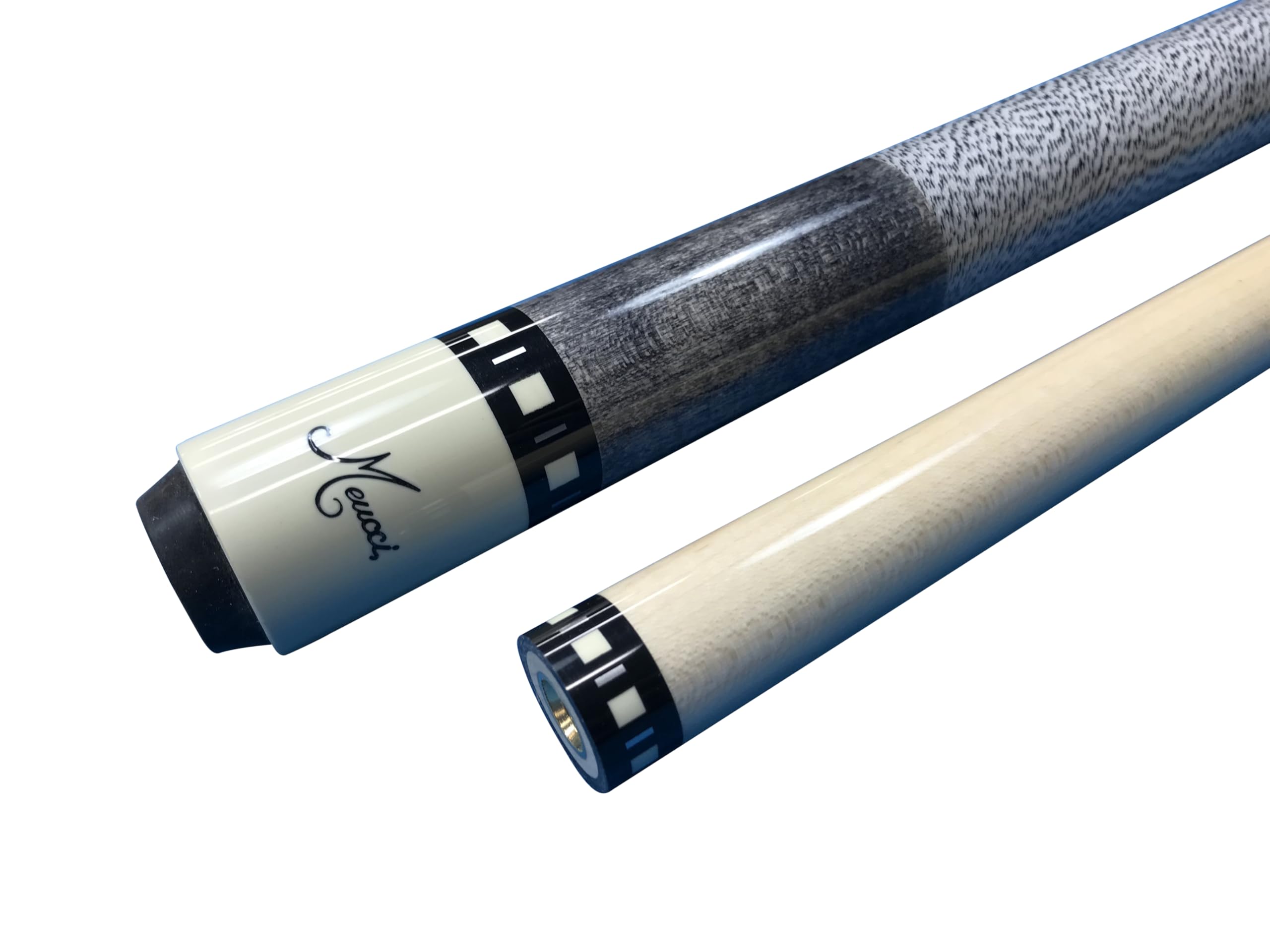 Meucci SB1-S Handcrafted Smoke Grey Stain Pool Cue Stick with Hard Case - Perfect for Professional Tournaments and Home Game Rooms