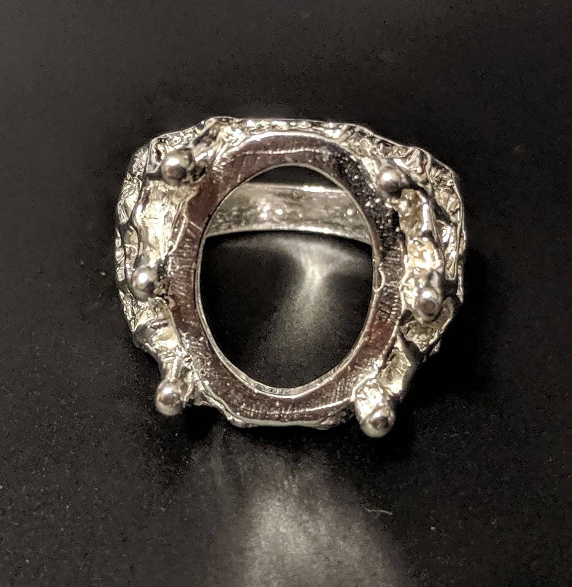 Solid Sterling Silver or 14kt Gold 12x8mm 20x15mm Oval Cabochon Blank Men's Ring Shank Setting - Size 9 & 11 (163-035/143-035) - Perfect for Jewelry Making, Custom Rings & Handcrafted Gifts
