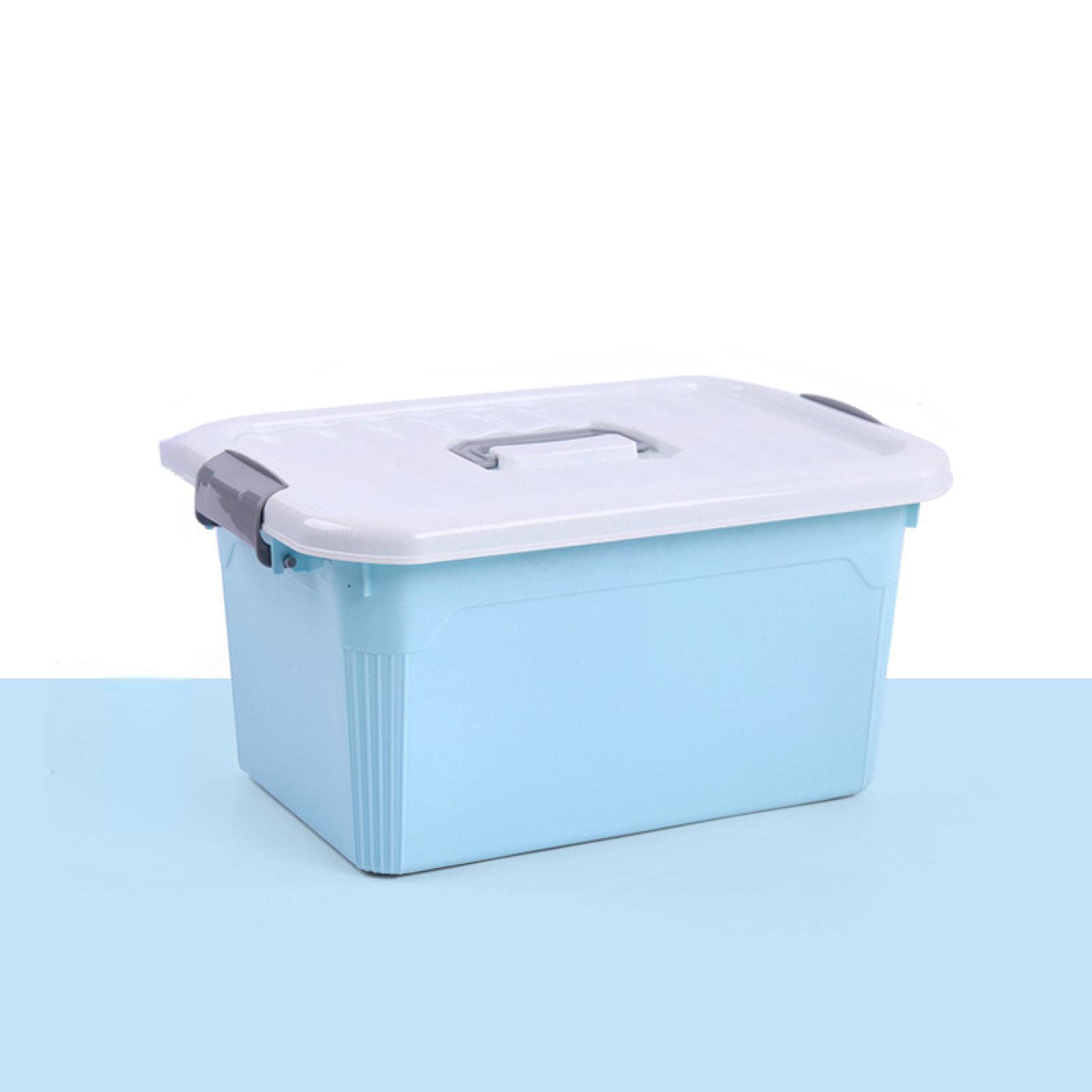 LianHeWuJin Heavy-Duty Plastic Storage Box with Wheels - 39x26x20cm Large Organizer for Clothes, Toys & Home Organization (Blue) - Perfect for Bedroom, Closet & Kids Room Storage