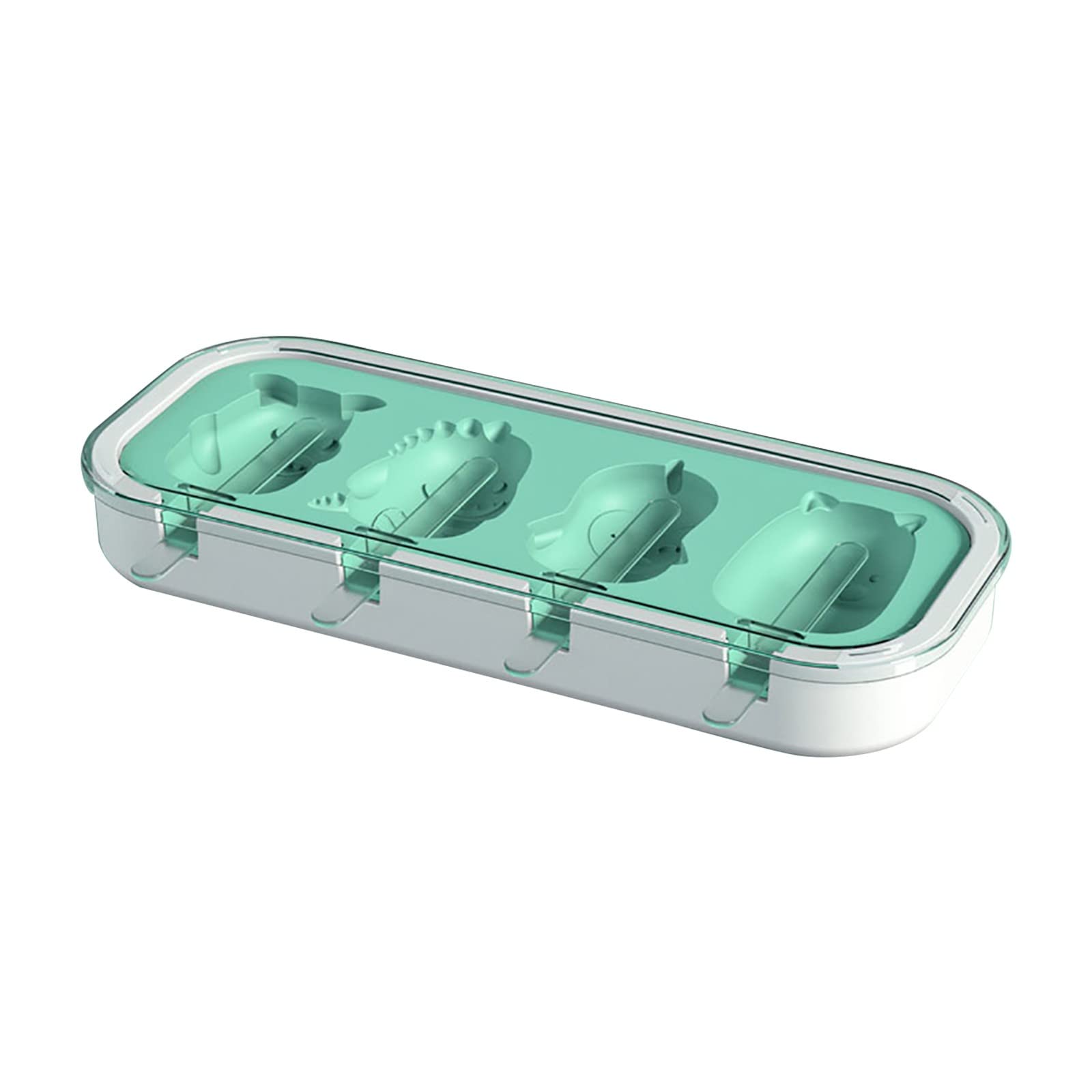 Best Silicone Popsicle Molds Set of 4 - Reusable DIY Ice Cream Molds for Kids, Easy Release Homemade Popsicle Maker with Football Ice Cube Trays - Perfect for Summer Treats, Birthday Parties & Family Fun