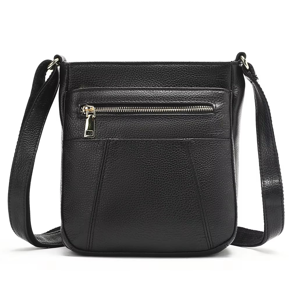 NIUCUNZH Women's Soft Leather Crossbody Bag with 4 Zipper Pockets - Perfect for Travel & Daily Use