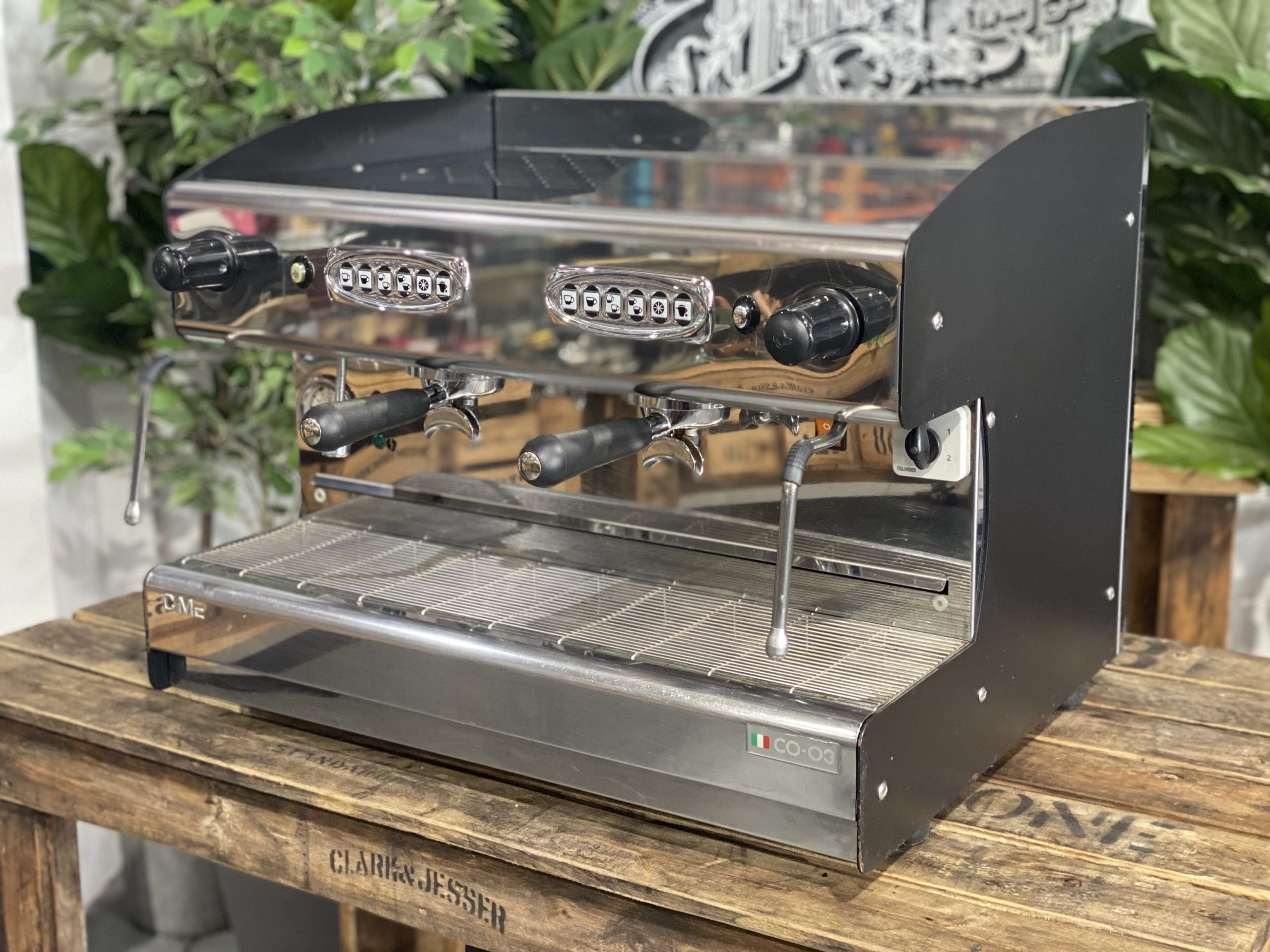 CIME CO 03 2 Group Black Commercial Espresso Machine for Coffee Shops, Restaurants & Cafes - Professional Grade Coffee Maker with Dual Boiler System