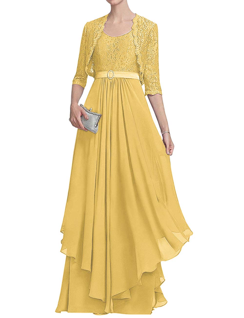 Elegant Mother of The Bride Dresses - Long Formal Evening Gowns with Ruffles & Lace Jacket for Wedding Guest | Perfect for Weddings, Galas & Special Occasions