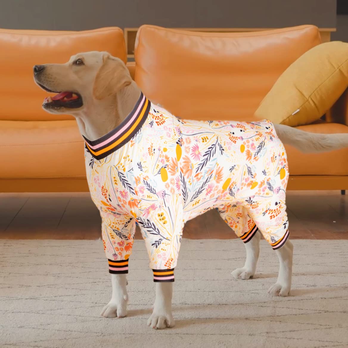 LovinPet Large Dog Onesie Pajamas - Anxiety Relief & Post-Surgery Recovery Suit for Dogs | Breathable Stretchy Fabric | XXL Size | Perfect for Morning Walks & Comfortable Home Wear