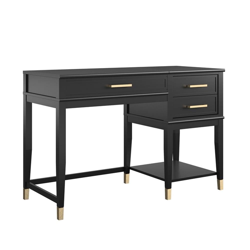 CosmoLiving by Cosmopolitan Westerleigh Lift-Top Computer Desk - Black, Modern Home Office Desk with Adjustable Height for Laptops & Workstations, Perfect for Small Spaces & Remote Work