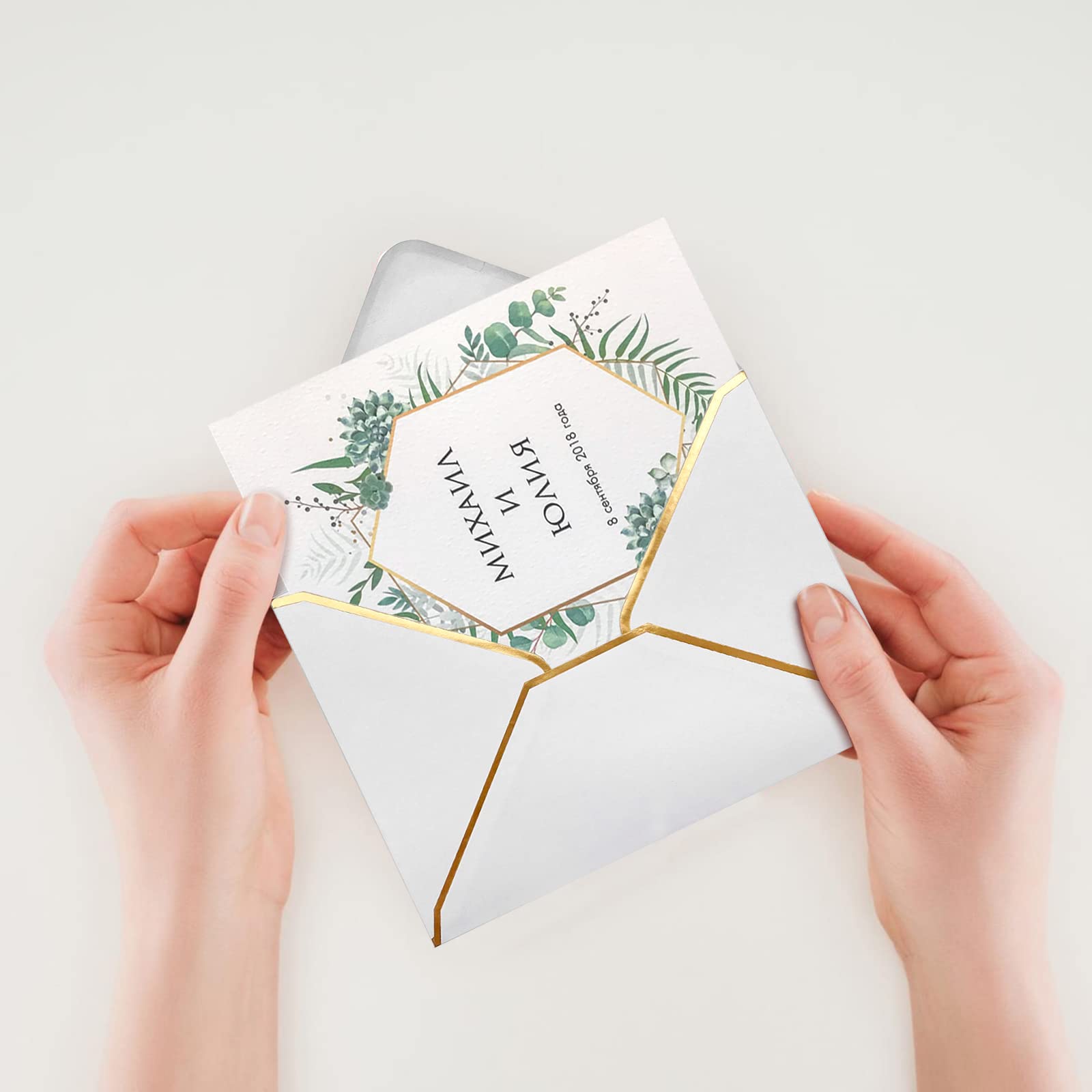 50 PCS 5x7 A7 Luxury Invitation Envelopes - Premium White Mailing Envelopes for Wedding, Graduation Cards - Perfect for Formal Events, Party Invitations & Special Occasions