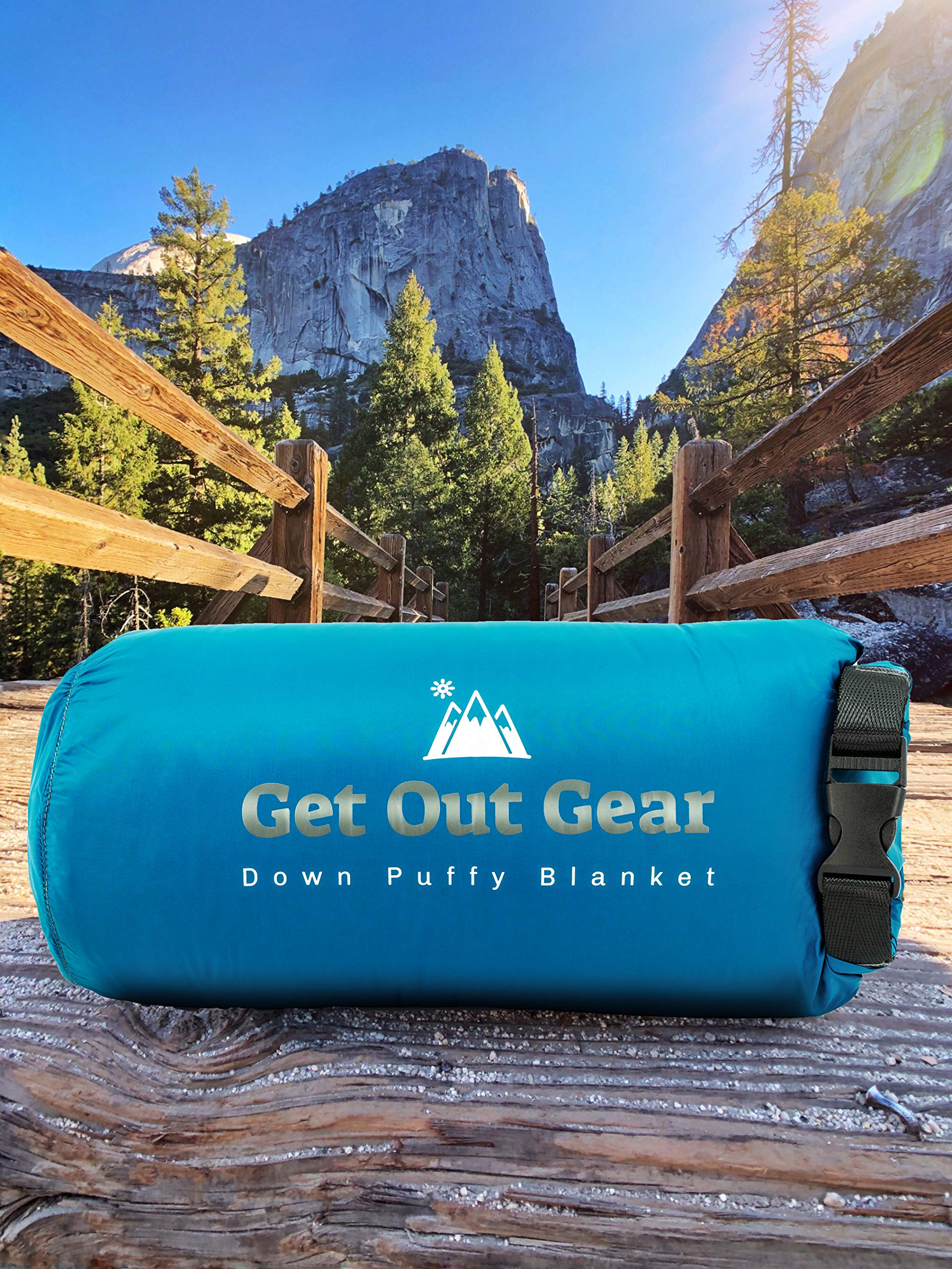 Premium Down Camping Blanket - Olive & Teal Blue Bundle - Ultra Lightweight, Packable & Warm 650 Fill Power Water-Resistant Quilt for Outdoor Adventures, Hiking, Backpacking & Travel - Perfect for Campfires, Picnics & Cozy Nights Under the Stars