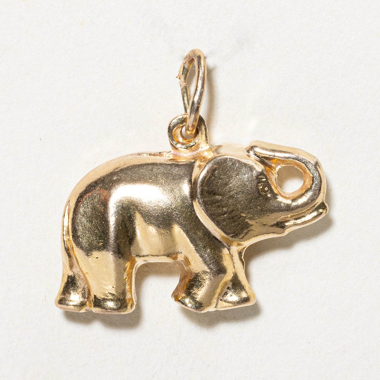 10K Yellow Gold Elephant Charm Pendant for Necklace - Elegant Animal Jewelry Gift for Women - Perfect for Birthday, Anniversary & Everyday Wear