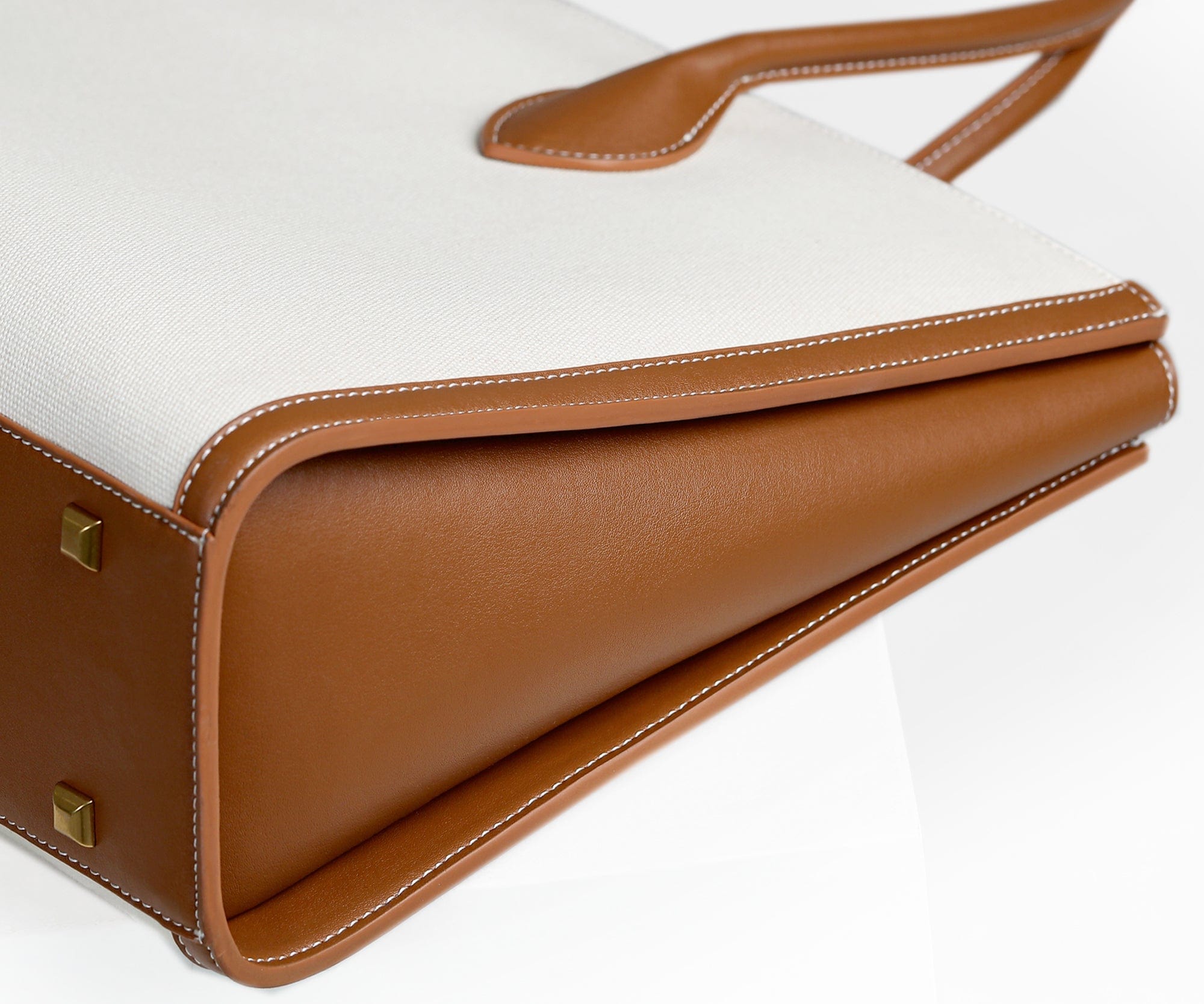 Eco-Friendly Aurora Cactus Leather Vegan Tote Bag for Women - White & Brown | Sustainable Fashion Accessory for Work, Travel & Everyday Use