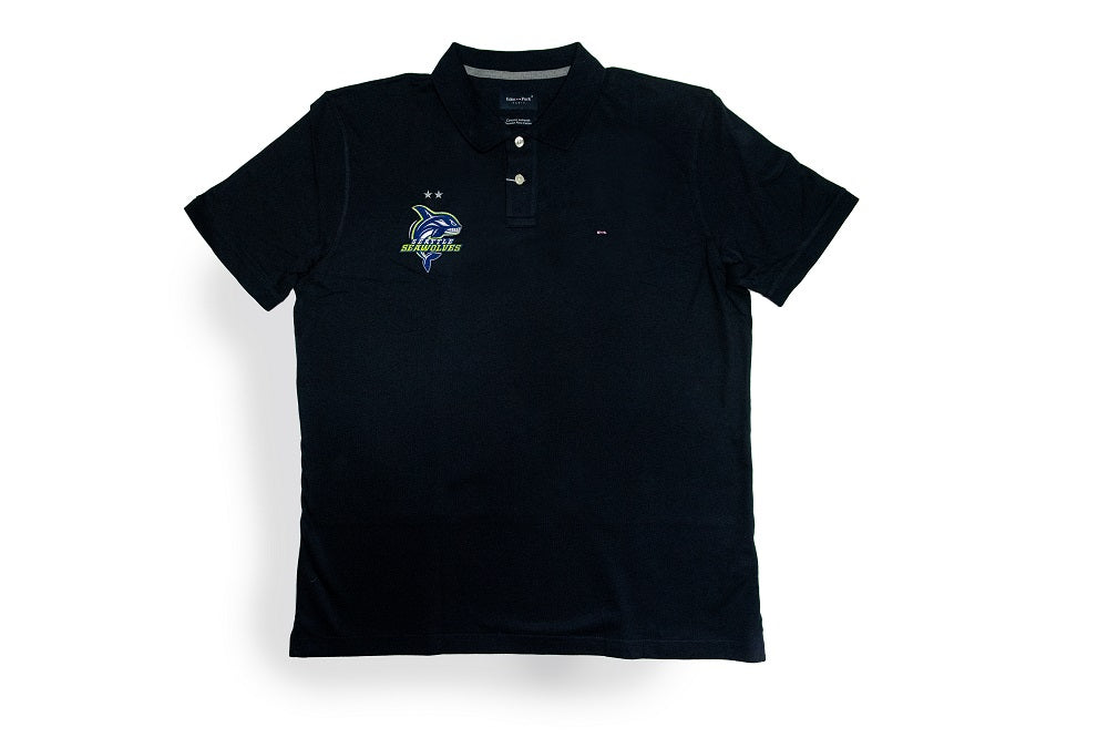 Seawolves x Eden Park Navy Polo Shirt for Men - Premium Cotton Casual Wear for Golf, Business & Outdoor Activities
