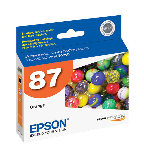 Epson T087920 R1900 Orange Ink Cartridge (87) - High-Quality Replacement Ink for Photo Printing, Art Projects & Office Use