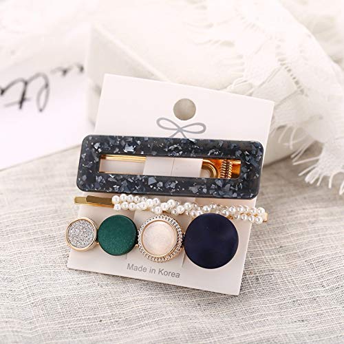 Blue Matt Hair Clips