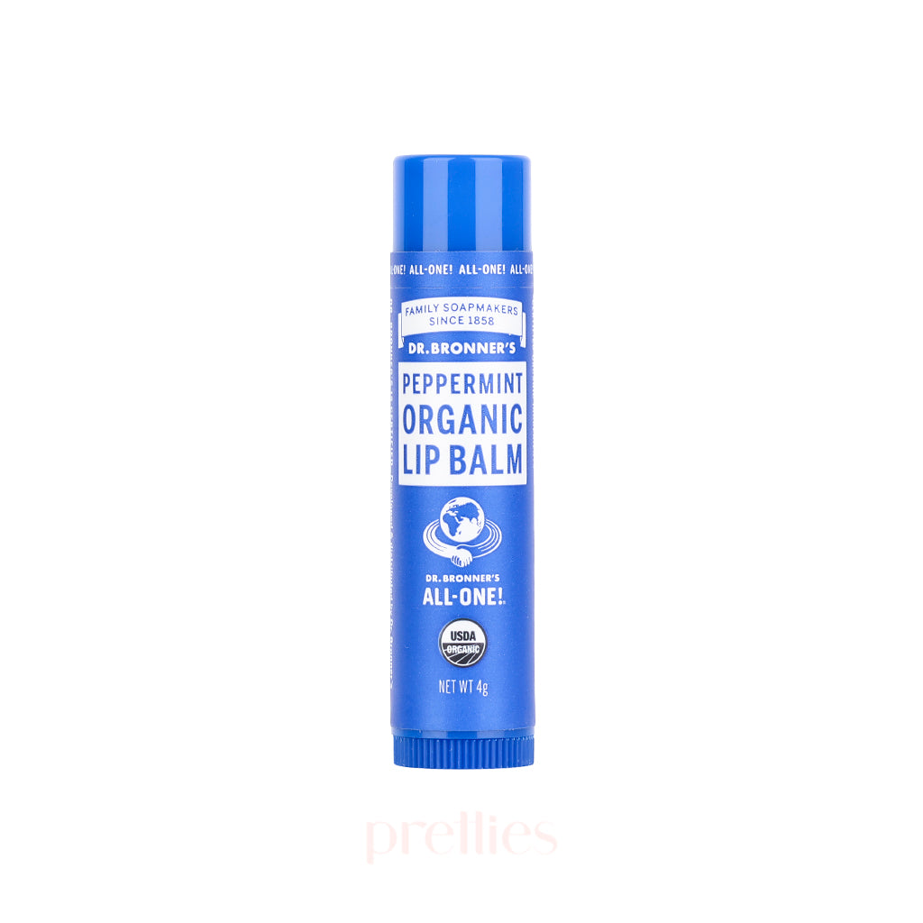 Dr. Bronner's Organic Peppermint Lip Balm 4g - Moisturizing & Soothing Lip Care for Dry, Chapped Lips - Perfect for Winter, Outdoor Activities & Daily Use