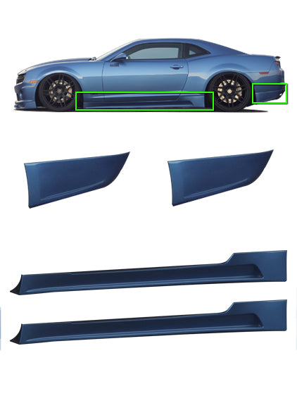 2010-2013 Chevy Camaro Side Skirt Kit with Rear Corners - KB51025 | High Performance Body Kit for Street Racing & Car Shows