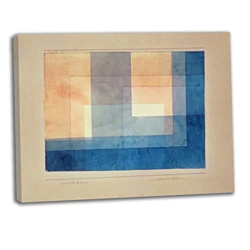 Paul Klee 'House on the Water' Framed Canvas Wall Art Print - 31x44 Inch (80x112cm) Ready to Hang, Waterproof & UV Resistant for Living Room, Bedroom, Office Decor | Modern Abstract Painting for Home & Wall Decoration