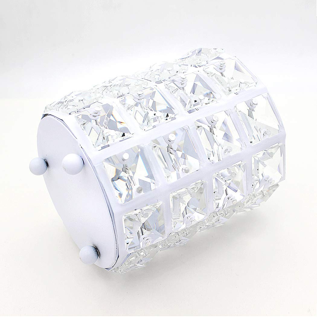 Handmade Crystal Makeup Brush Holder & Eyebrow Pencil Organizer - Stylish Cosmetic Storage for Vanity, Bathroom, Office Desk (Round, White) | Perfect for Makeup Artists & Beauty Enthusiasts