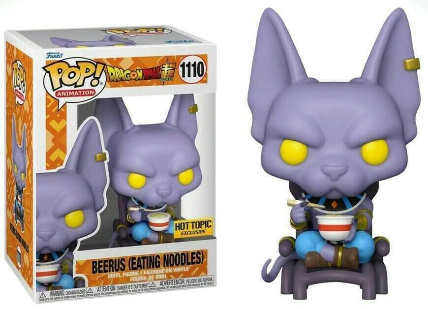 Dragon Ball Z Beerus Eating Noodles Action Figure - HT Exclusive #1110 Collectible for Anime Fans | Perfect for Display, Gifts, and Dragon Ball Collections