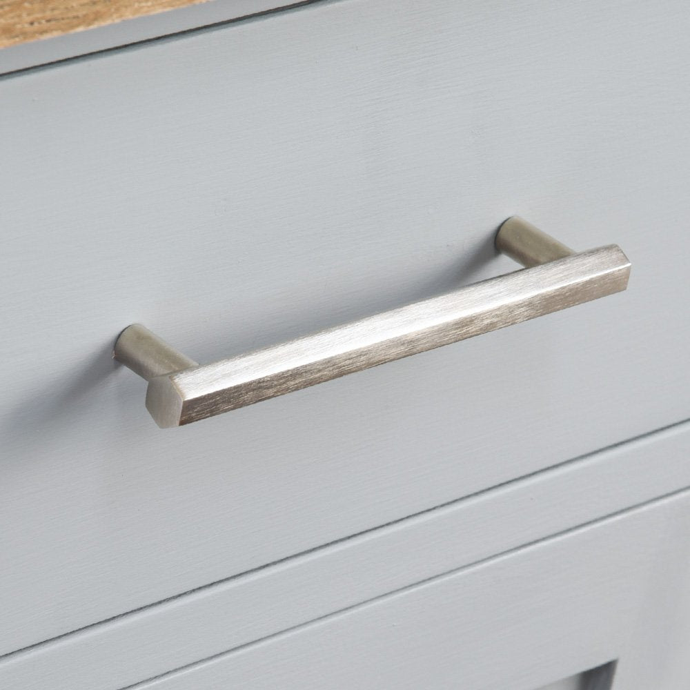 Satin Nickel Hex Pull Handle - Elegant Cabinet & Drawer Hardware for Modern Kitchens & Bathrooms | Perfect for Home Renovation & DIY Projects