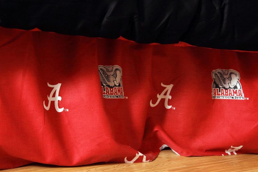 Alabama Crimson Tide Full Size Dust Ruffle Bed Skirt - Soft College Bedding Accessory for Dorm Room Decor & Fan Gifts | Perfect for Game Day, Tailgating & Themed Bedrooms