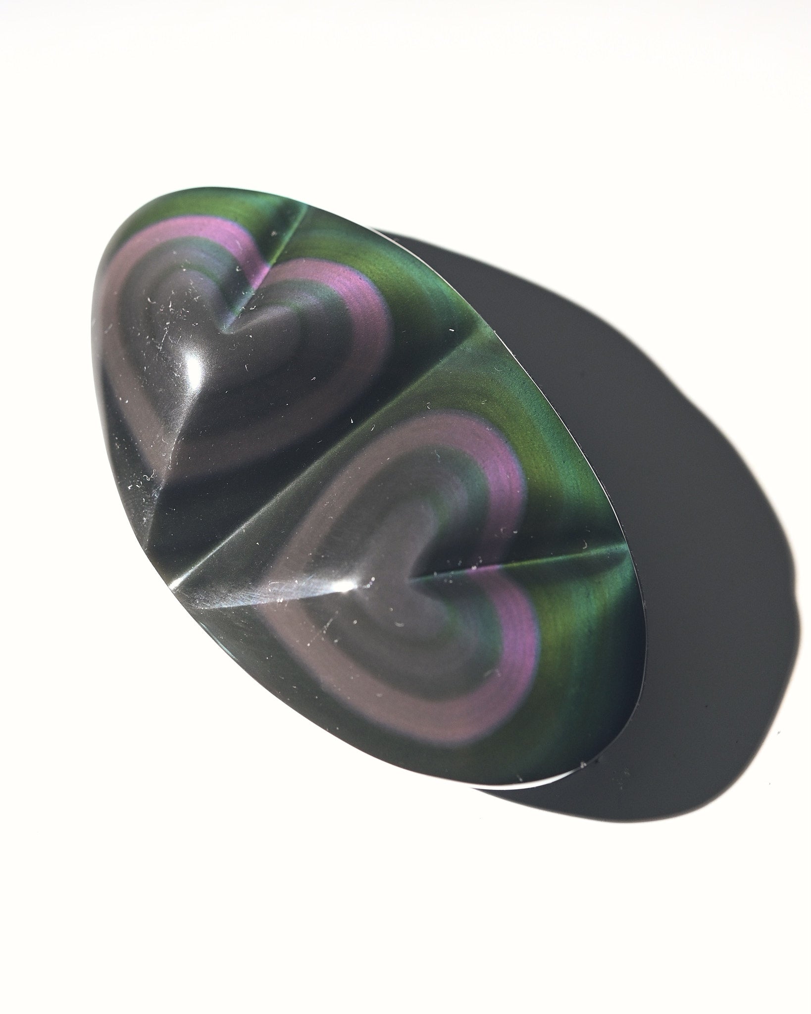 Double Heart Rainbow Obsidian Stone - Natural Healing Crystal for Love & Positivity | Perfect for Meditation, Jewelry Making & Spiritual Gifts