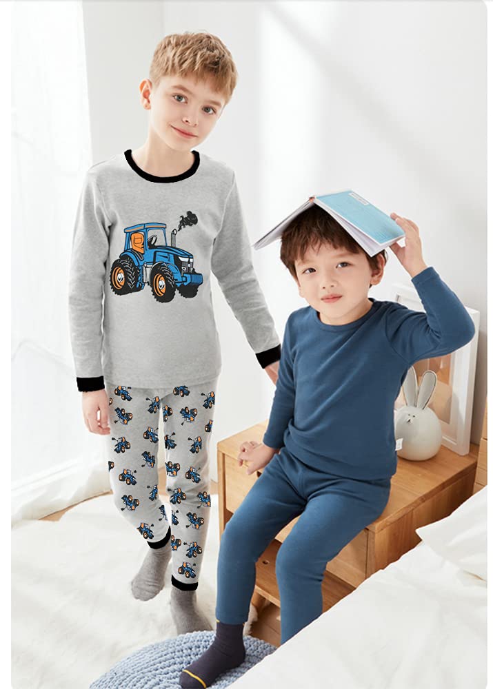 Monster Truck & Dinosaur Cotton Pajama Set for Toddler Boys 2-7 Years - Soft 2-Piece Sleepwear with Planets Design - Perfect for Bedtime & Lounging