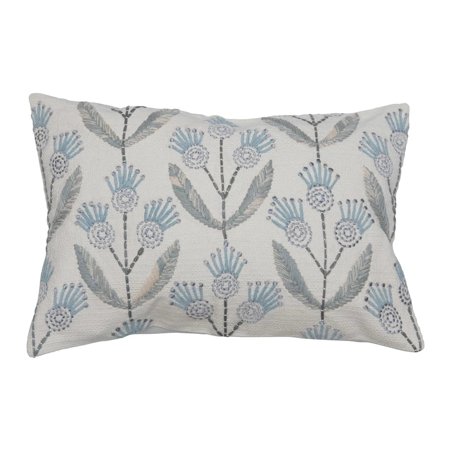 Embroidered Lumbar Cushion 14x20 - Comfortable Back Support Pillow for Office Chair, Car Seat & Sofa - Home & Office Decor