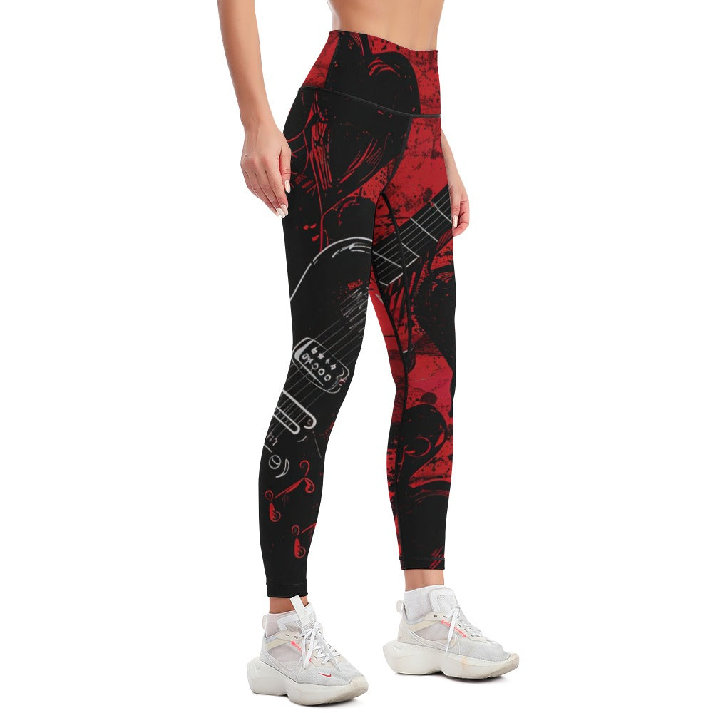 Guitar Love Yoga Pants - High Waisted Stretchy Workout Leggings for Women | Perfect for Yoga, Gym & Casual Wear
