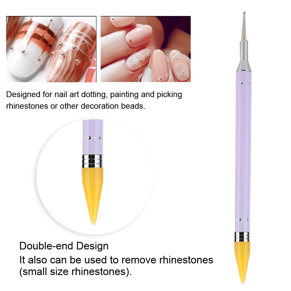 Dual Ended Nail Dotting Pen - Professional Nail Art Dotting Tool for Drawing, Painting & Wax Stone Picking - Candy Color Manicure Set for Salon & Home Use - Perfect for DIY Nail Designs & Professional Manicures