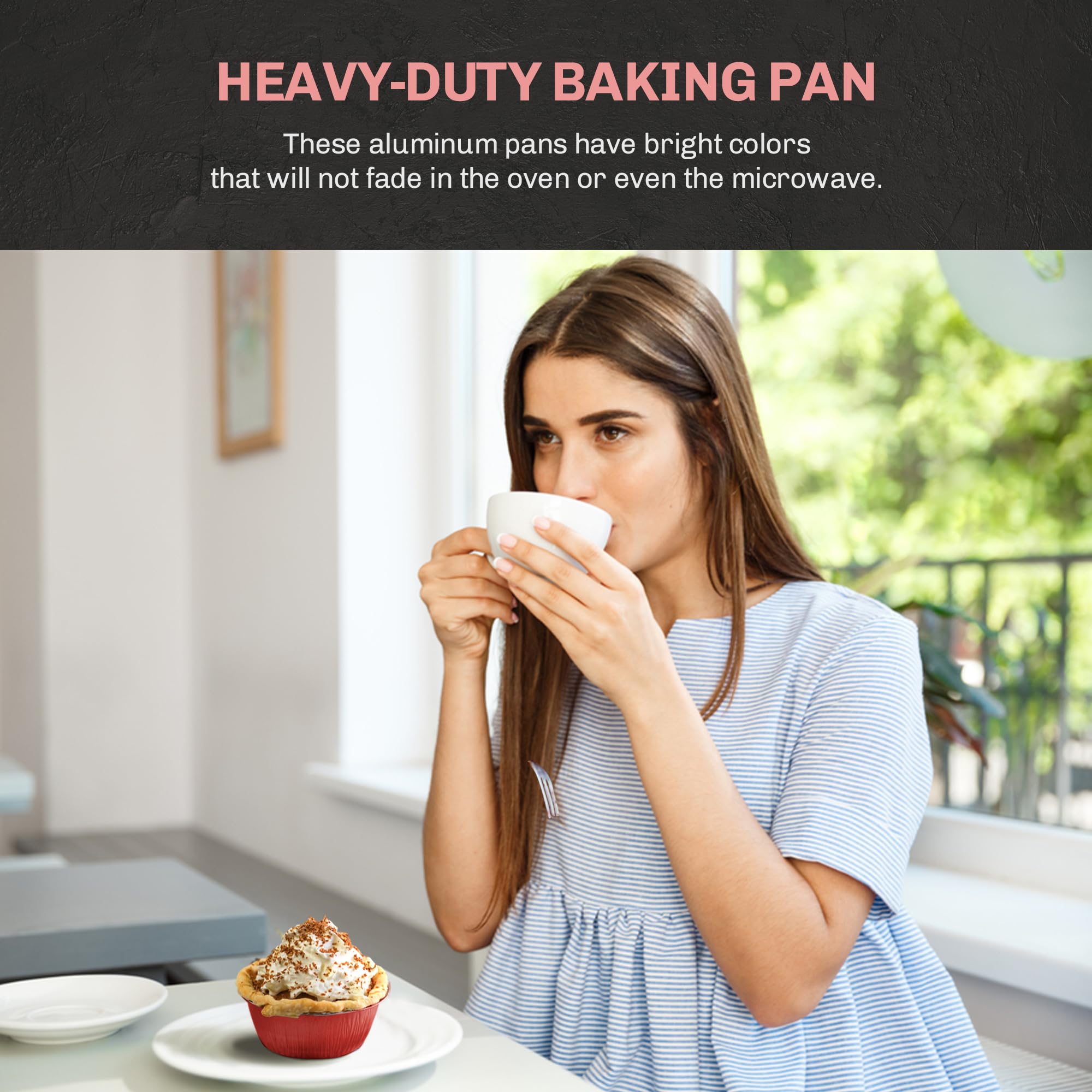 KitchenDance 4oz Disposable Aluminum Baking Cups with Lids - 1000 Pack Red Colored Foil Pans for Creme Brulee, Flan, Cupcakes - Perfect for Baking, Cooking, Meal Prep & Party Serving